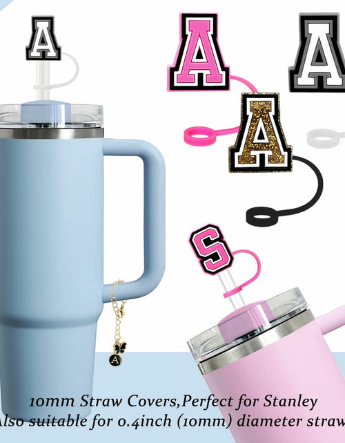 Load image into Gallery viewer, Nuozme Straw Cover Caps 6pcs w/ Initial Butterfly Charms for Stanley 30/40oz
