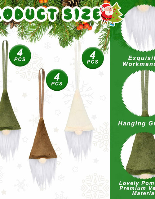 Load image into Gallery viewer, [Like New] Motionchic 12 Pack Christmas Neutral Boho Velvet Gnome Ornaments
