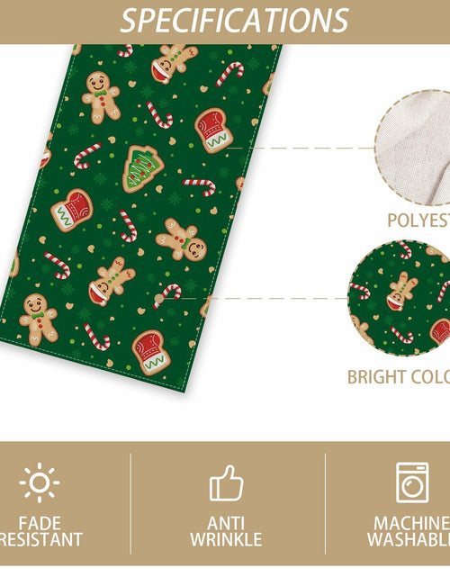 Load image into Gallery viewer, Rvsticty Linen Christmas Table Runner Winter Xmas Decorations 13x72"
