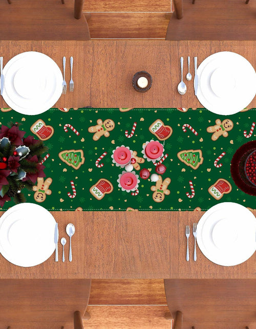 Load image into Gallery viewer, Rvsticty Linen Christmas Table Runner Winter Xmas Decorations 13x72"
