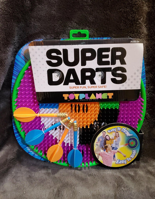 Load image into Gallery viewer, Big Time Toys Super Dart Board Darts Easy Throw Easy Stick Multi-Color
