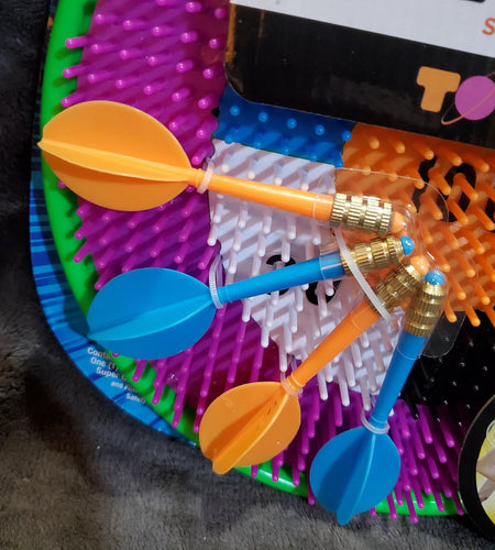 Big Time Toys Super Dart Board Darts Easy Throw Easy Stick Multi-Color