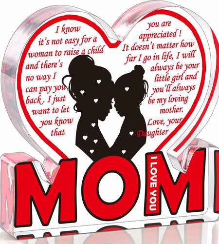 Love Mom Mother's Day Acrylic Plaque Desk Decoration Sign Gift