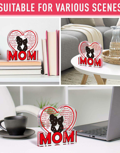 Load image into Gallery viewer, Love Mom Mother's Day Acrylic Plaque Desk Decoration Sign Gift
