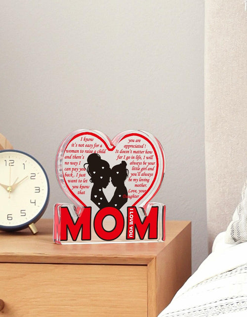 Load image into Gallery viewer, Love Mom Mother's Day Acrylic Plaque Desk Decoration Sign Gift

