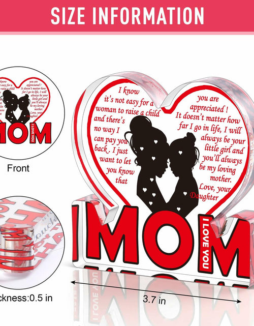 Load image into Gallery viewer, Love Mom Mother's Day Acrylic Plaque Desk Decoration Sign Gift
