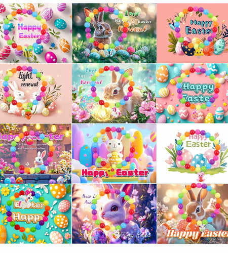 12PCS Easter Bunny Bracelets with Cards Basket Stuffers Eggs Fillers