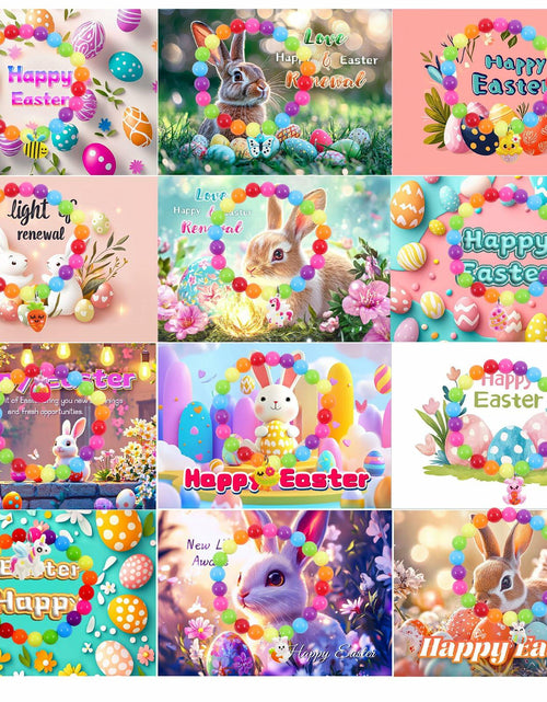 Load image into Gallery viewer, 12PCS Easter Bunny Bracelets with Cards Basket Stuffers Eggs Fillers
