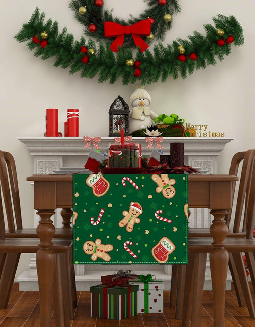 Load image into Gallery viewer, Rvsticty Linen Christmas Table Runner Winter Xmas Decorations 13x72"
