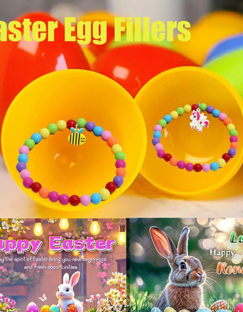 Load image into Gallery viewer, 12PCS Easter Bunny Bracelets with Cards Basket Stuffers Eggs Fillers
