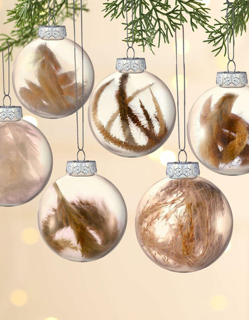 Load image into Gallery viewer, Syhood 6 Pcs Farmhouse Christmas Ball Ornaments 3.15 Inch Clear Plastic
