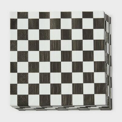 Load image into Gallery viewer, Spritz Checkered Print Lunch Napkin 30ct - Red Checkered Design
