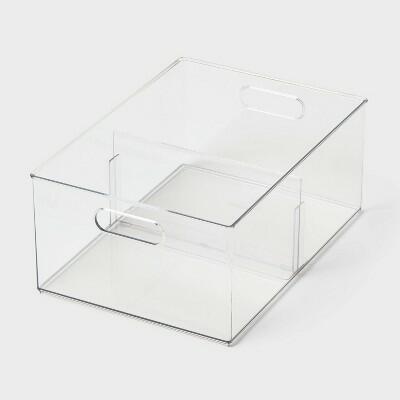 Load image into Gallery viewer, Brightroom All Purpose Clear Storage Bin Large with Adjustable Divider
