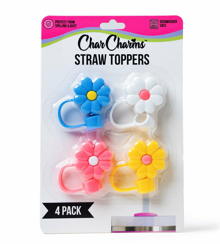 CharCharms Straw Toppers for 10mm 30oz 40oz Stanley Cup Tumbler Flower
