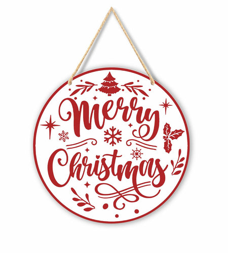 Absnfatu Merry Christmas Wooden Wall Door Sign Hanger Decor
