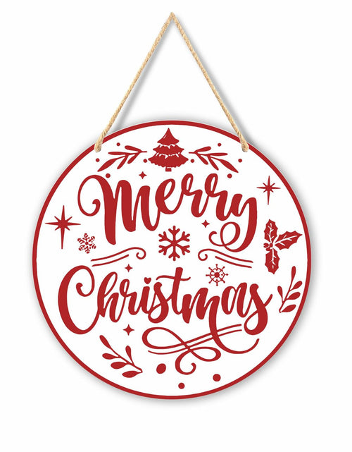 Load image into Gallery viewer, Absnfatu Merry Christmas Wooden Wall Door Sign Hanger Decor

