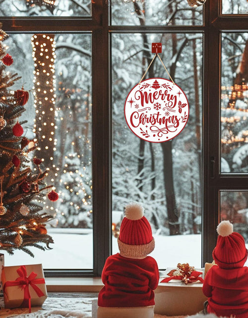 Load image into Gallery viewer, Absnfatu Merry Christmas Wooden Wall Door Sign Hanger Decor
