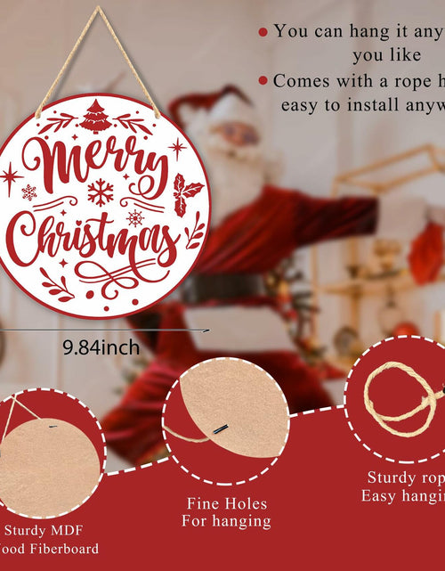 Load image into Gallery viewer, Absnfatu Merry Christmas Wooden Wall Door Sign Hanger Decor
