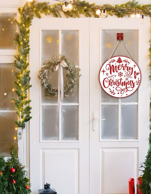 Load image into Gallery viewer, Absnfatu Merry Christmas Wooden Wall Door Sign Hanger Decor

