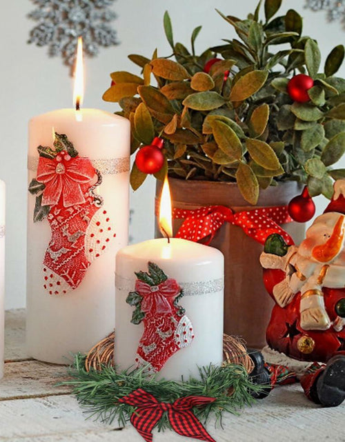 Load image into Gallery viewer, [Like New] Christmas Wreath Brown Candle Rings Bow Eucalyptus Garland Candle Holder
