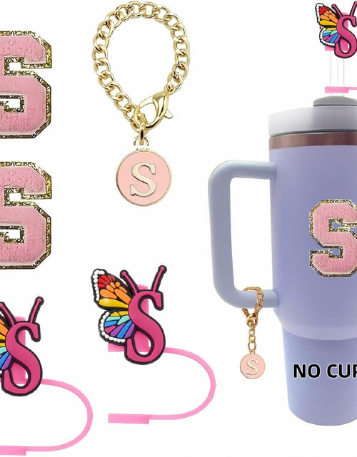 Load image into Gallery viewer, IN CHENTHY Silicone Straw Covers 2pcs Topper + Charm Chain + Stickers S
