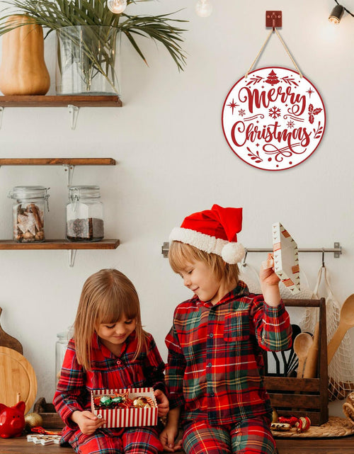 Load image into Gallery viewer, Absnfatu Merry Christmas Wooden Wall Door Sign Hanger Decor
