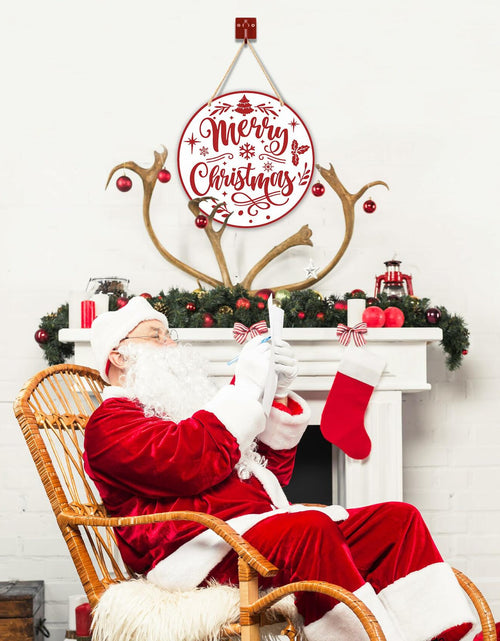 Load image into Gallery viewer, Absnfatu Merry Christmas Wooden Wall Door Sign Hanger Decor
