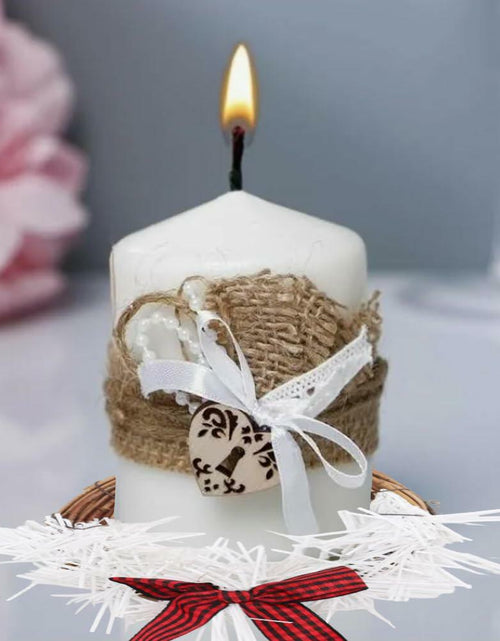 Load image into Gallery viewer, [Like New] Christmas Wreath Brown Candle Rings Bow Eucalyptus Garland Candle Holder
