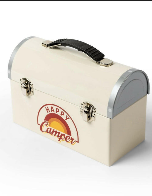 Load image into Gallery viewer, Target Bullseye Playground HAPPY Camper Lunch Box Beige 7.5x5x3.5in
