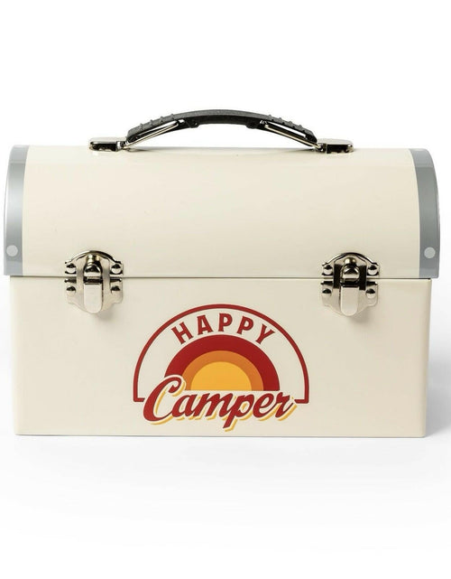 Load image into Gallery viewer, Target Bullseye Playground HAPPY Camper Lunch Box Beige 7.5x5x3.5in
