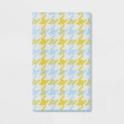 Load image into Gallery viewer, Room Essentials Waffle Houndstooth Hand Towel Green/Blue Pack of 12
