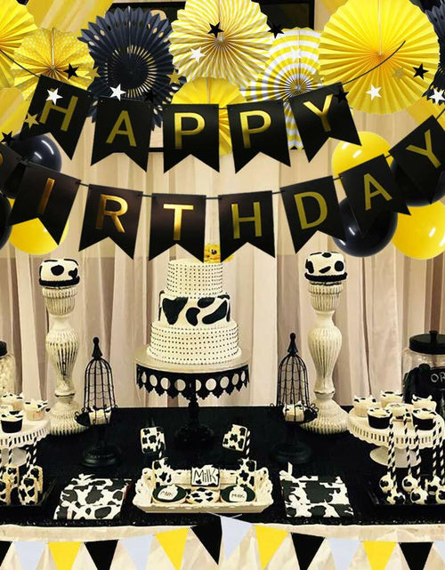 Load image into Gallery viewer, ADLKGG Navy Blue Silver Black Birthday Party Decorations Banner Balloons Set
