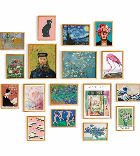 365DoRoTeYa Colorful Eclectic Gallery Wall Art Set 17 PCS Unframed