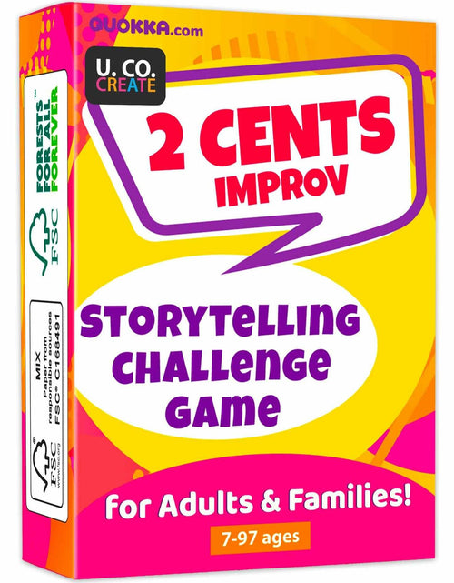 Load image into Gallery viewer, QUOKKA 2 Cents Game Night Story Card Improv Game 60 Cards 3-8 Players
