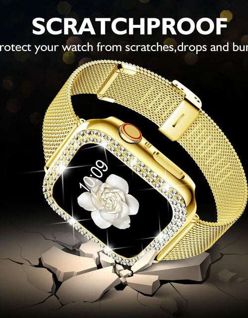 Load image into Gallery viewer, DABAOZA Apple Watch Band Crystal Rhinestone Case Mesh Strap 38mm Starlight
