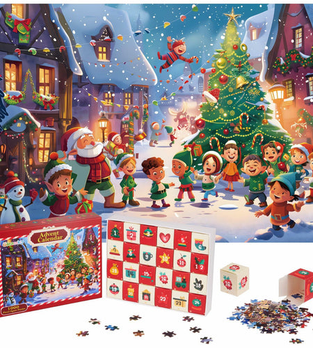 Advent Calendar 2025 Christmas Jigsaw Puzzle 1000pcs 24 Days Countdown