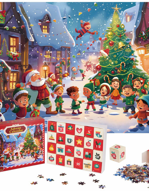 Load image into Gallery viewer, Advent Calendar 2025 Christmas Jigsaw Puzzle 1000pcs 24 Days Countdown

