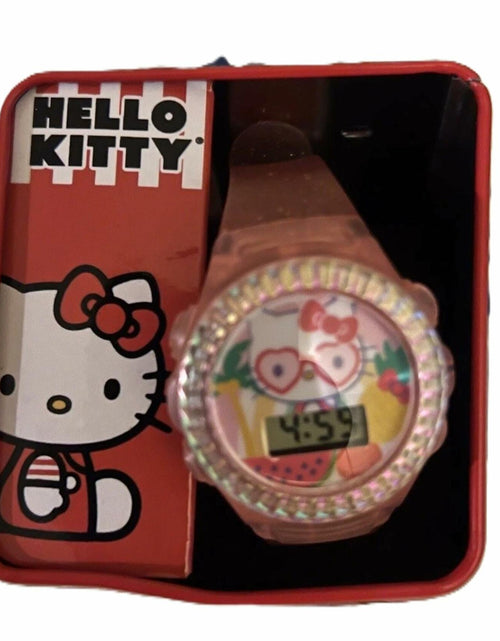Load image into Gallery viewer, [Like_new] Sanrio Hello Kitty Kids LCD Watch Pink Glitter Strap Adjustable Fit 5.5-8"
