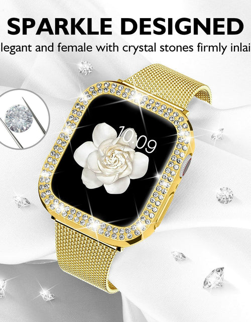 Load image into Gallery viewer, DABAOZA Apple Watch Band Crystal Rhinestone Case Mesh Strap 38mm Starlight
