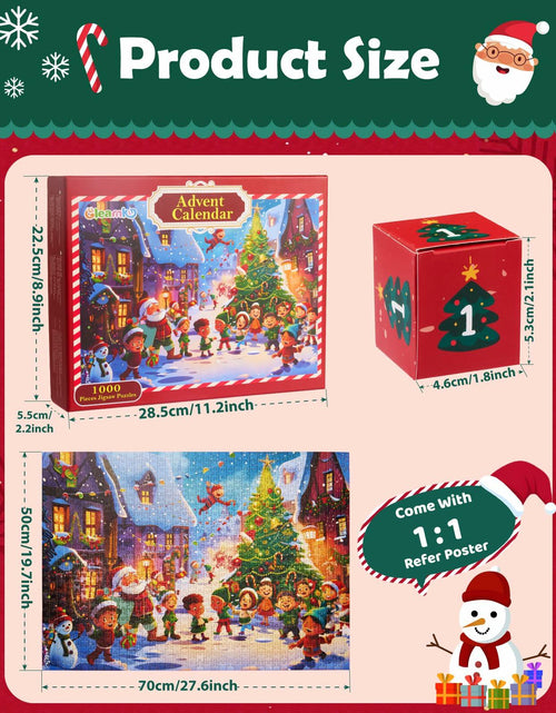 Load image into Gallery viewer, Advent Calendar 2025 Christmas Jigsaw Puzzle 1000pcs 24 Days Countdown

