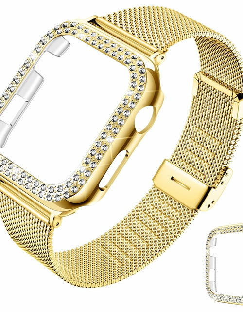 Load image into Gallery viewer, DABAOZA Apple Watch Band Crystal Rhinestone Case Mesh Strap 38mm Starlight

