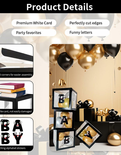 Load image into Gallery viewer, [Like New] Onteftshop Baby Boxes Letters Clear Black 4pcs Party Decorations

