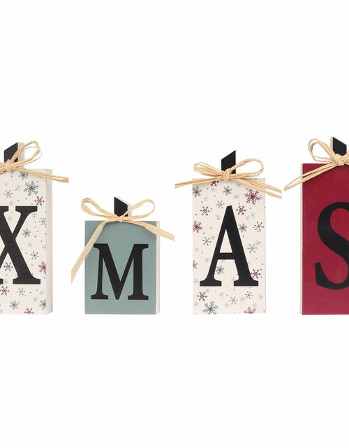Load image into Gallery viewer, SY Super Bang Rustic Wooden Xmas Sign Decorations 4PCS Farmhouse Holiday
