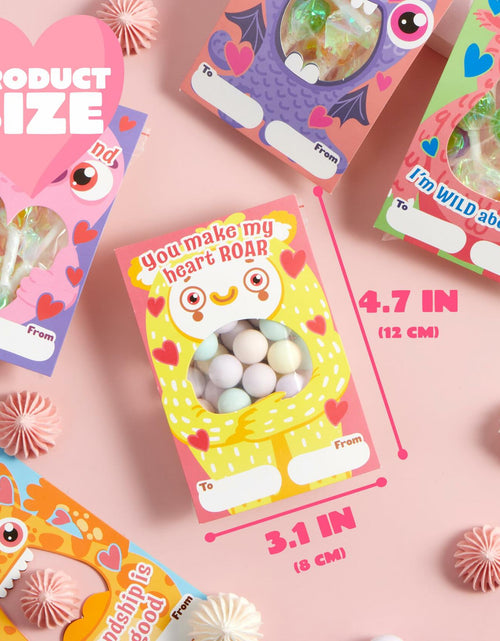 Load image into Gallery viewer, JOYIN 72 Pcs Valentines Monster Gift Cards with Bags Candy Holder Cards
