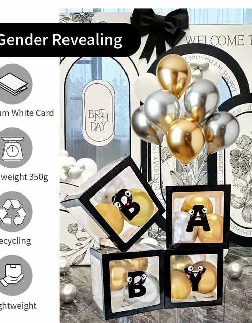 Load image into Gallery viewer, [Like New] Onteftshop Baby Boxes Letters Clear Black 4pcs Party Decorations
