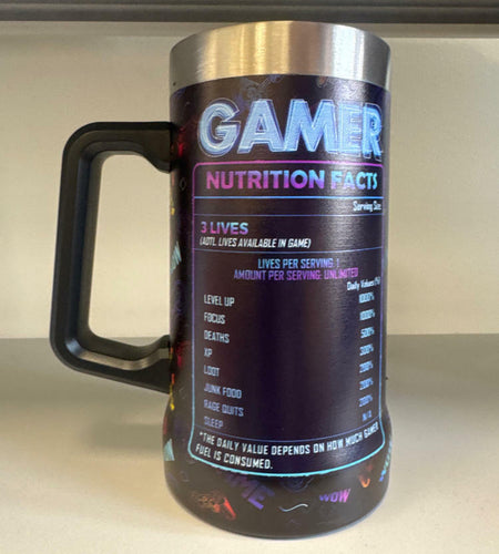 [Like New] TSIMPLE Gamer 24oz Beer Stein Black Game Themed Gift for Men Boys