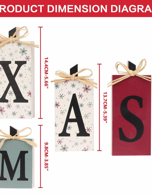 Load image into Gallery viewer, SY Super Bang Rustic Wooden Xmas Sign Decorations 4PCS Farmhouse Holiday
