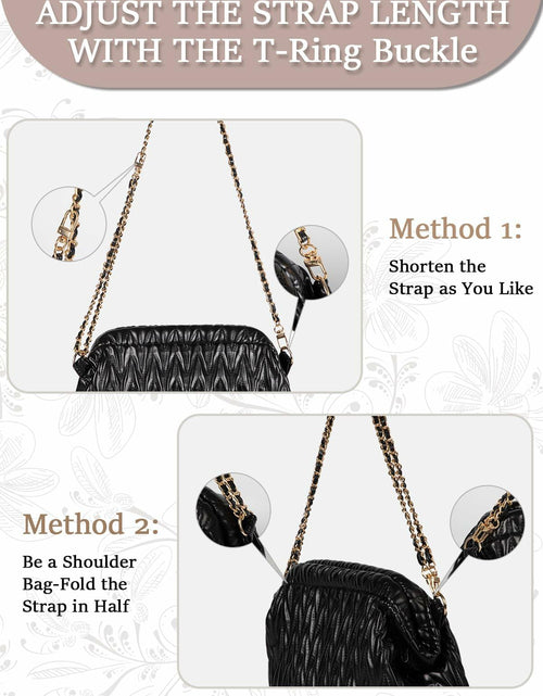 Load image into Gallery viewer, Homsunyi Women's Pleated Quilted PU Clutch Bag Evening Handbag
