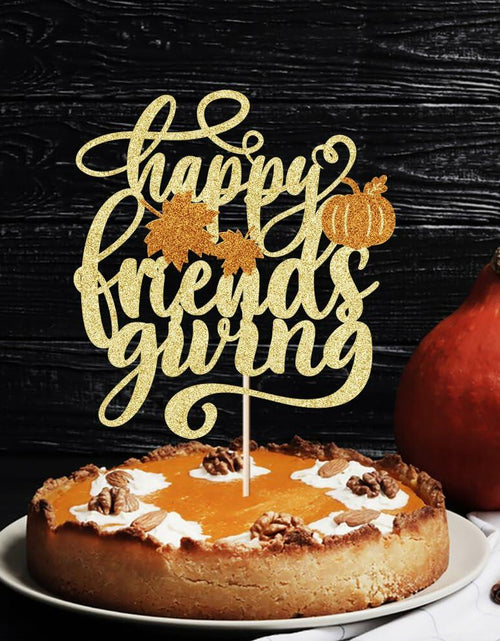 Load image into Gallery viewer, AROKIPPRY Gold Glitter Pumpkin Cake Topper Autumn Fall Maple Leaves Party
