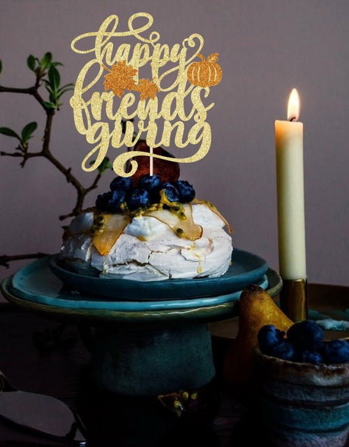Load image into Gallery viewer, AROKIPPRY Gold Glitter Pumpkin Cake Topper Autumn Fall Maple Leaves Party
